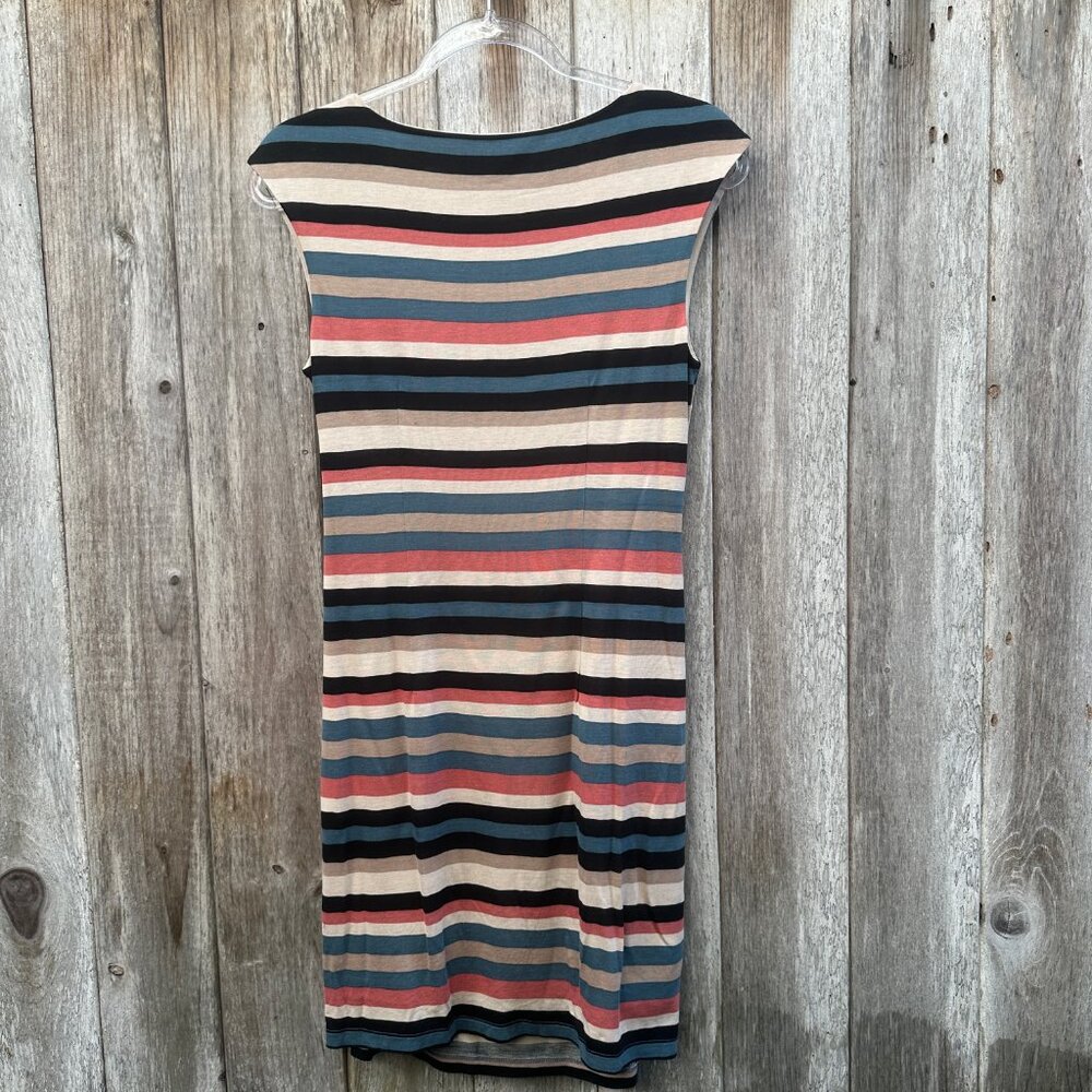 LOFT Multi Stripe Short Sleeve Dress Size Small Petite - Picture 4 of 6